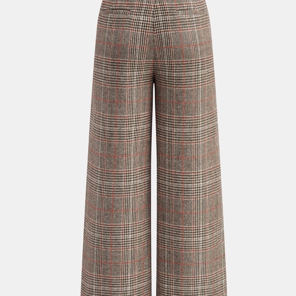 Commense Checkered Wide-Leg Pants - Brown and Black - Picture 2 of 4